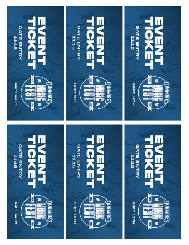 Dunmires Music Fest Work